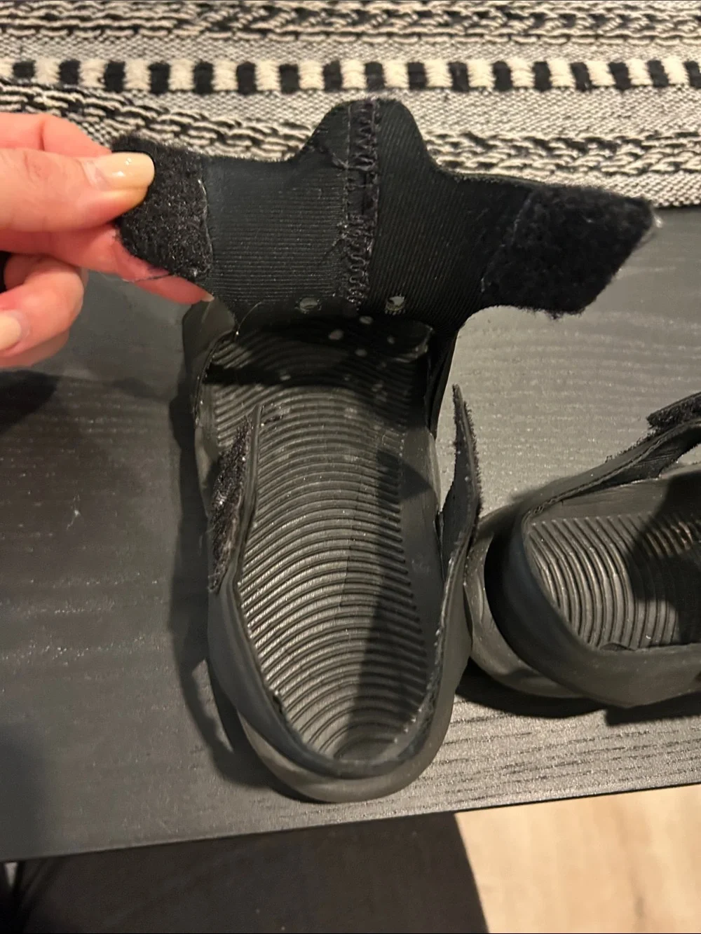 Nike Kids Black Slip-On Water Shoes Sunray Protect 2 toddler sandals